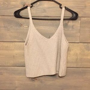 Gray sweater crop tank